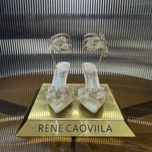 rene caovilla floriane white pump shoes